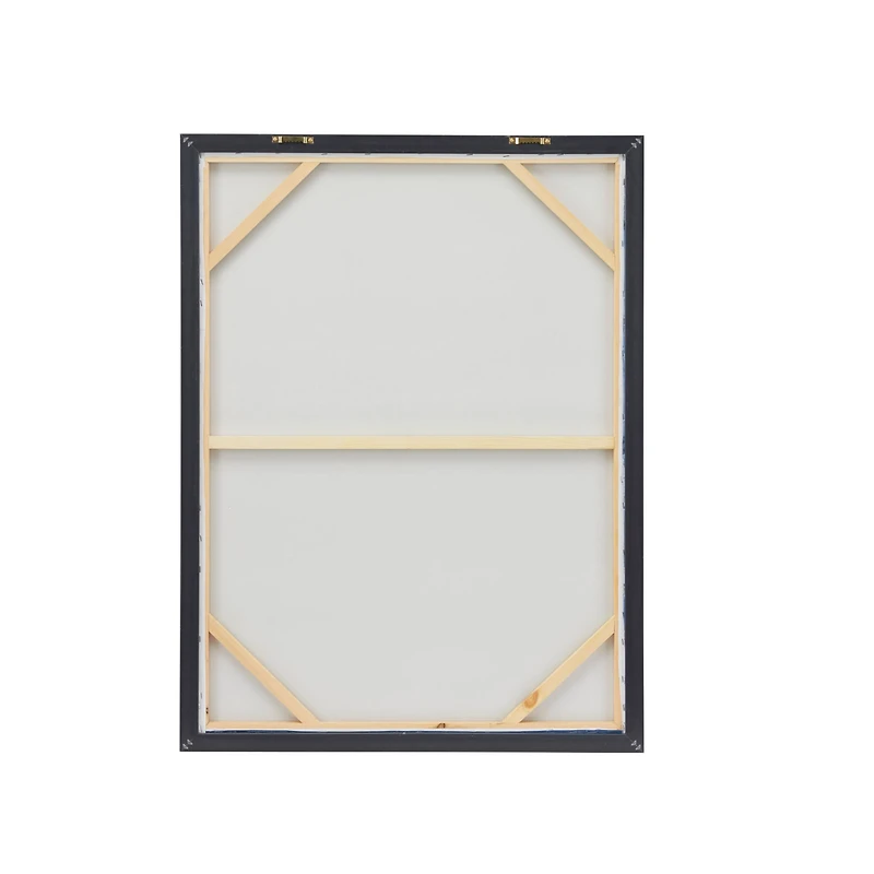 Blue Wood Modern Framed Wall Art 39" x 30"