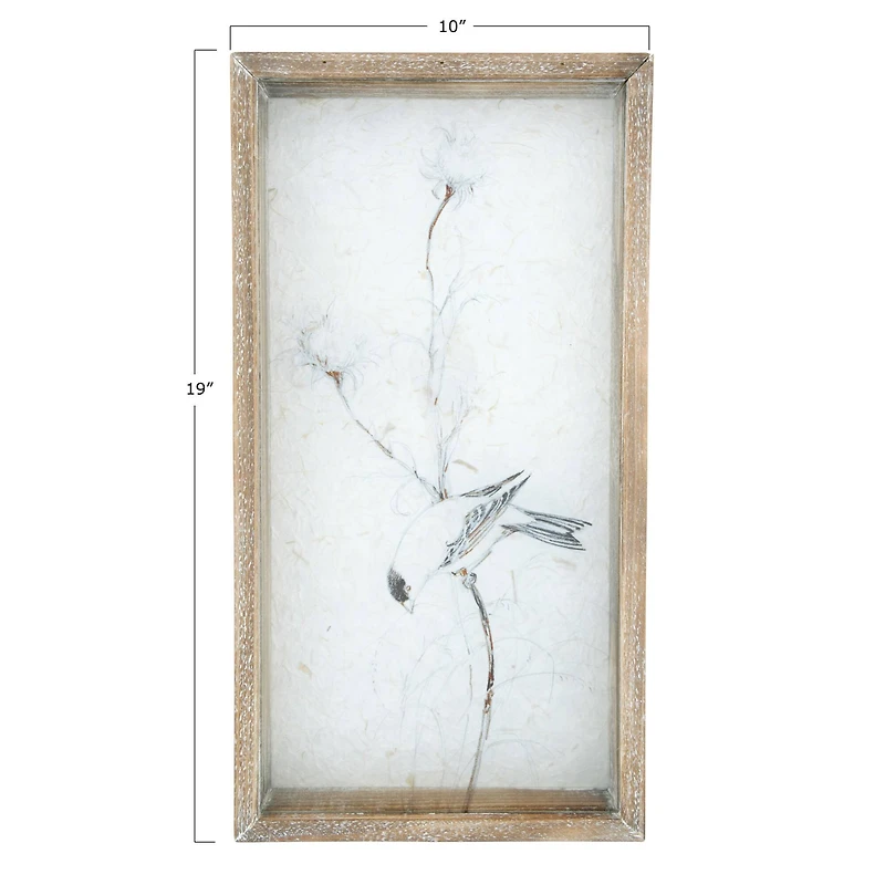 Hello Honey® 19" Wood Shadowbox Frame Birds on Branches Wall Décor, 2ct.