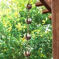 Glitzhome® 8.5ft. Faux Copper Lotus Shaped Rain Chain
