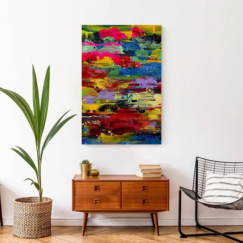 Neon Strokes 24" x 36" Canvas Wall Art