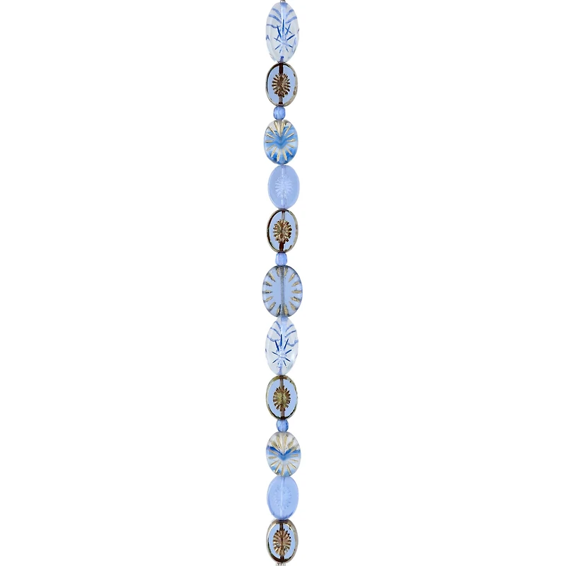 Beam Blue Czech Glass Oval Bead Mix by Bead Landing™