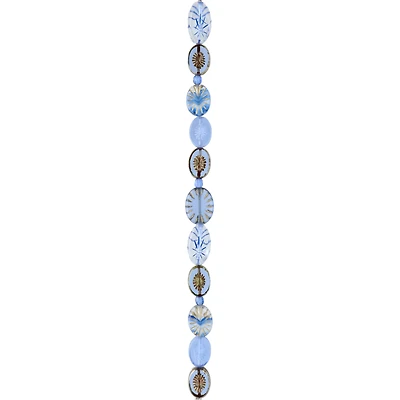 Beam Blue Czech Glass Oval Bead Mix by Bead Landing™