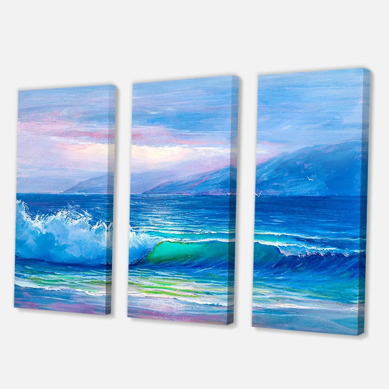 Designart - Blue Waves Breaking At The Beach II
