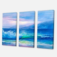 Designart - Blue Waves Breaking At The Beach II