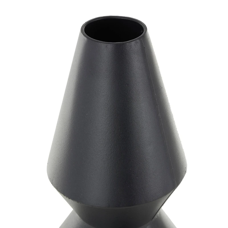 32.5" Black Metal Art Deco Fluted Decorative Vase