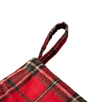 Glitzhome® 21" Embroidered Red Truck Linen Christmas Stocking