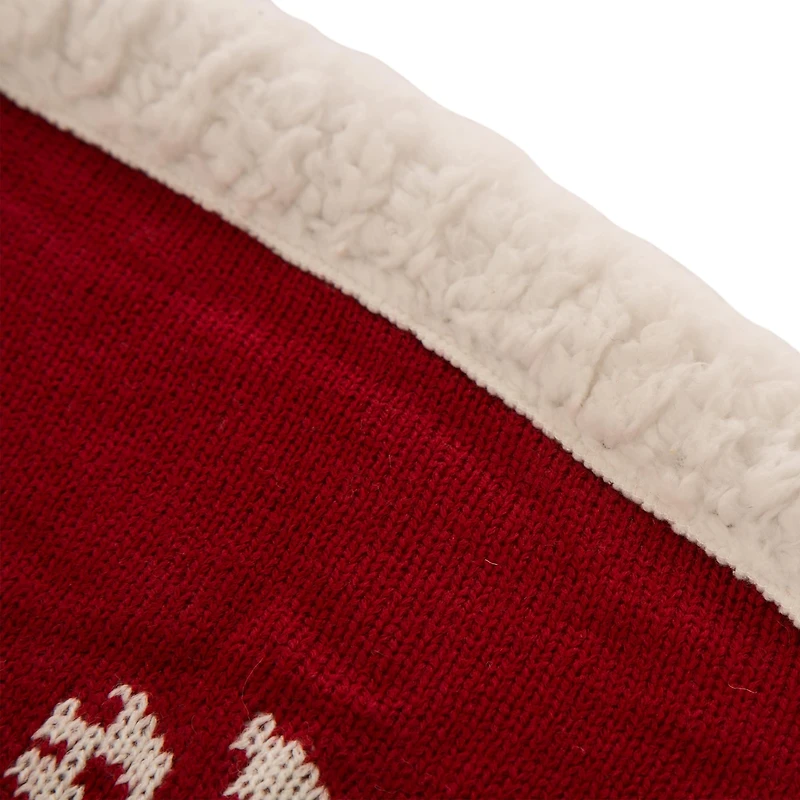 Glitzhome® Knitted Christmas Snowflake Stocking & Tree Skirt Set