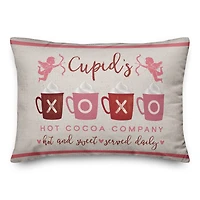 Cupids Hot Cocoa Throw Pillow, 14" x 20"