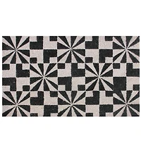 Black and Pale Pink Abstract Coir Outdoor Rectangular Door Mat 29.5" x 17.75"