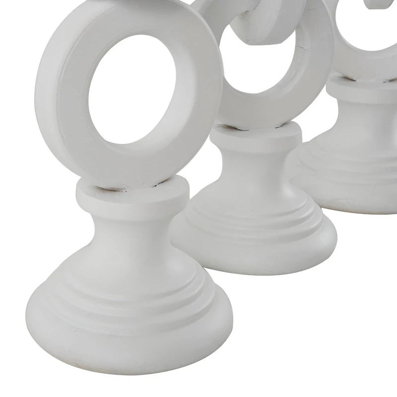 White Chain Link Candle Holder Set