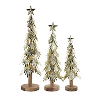 Gold Metal Layered Branch Christmas Tree Set 