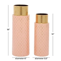 The Novogratz Set of 2 Bronze Metal Contemporary Vase, 18", 15"