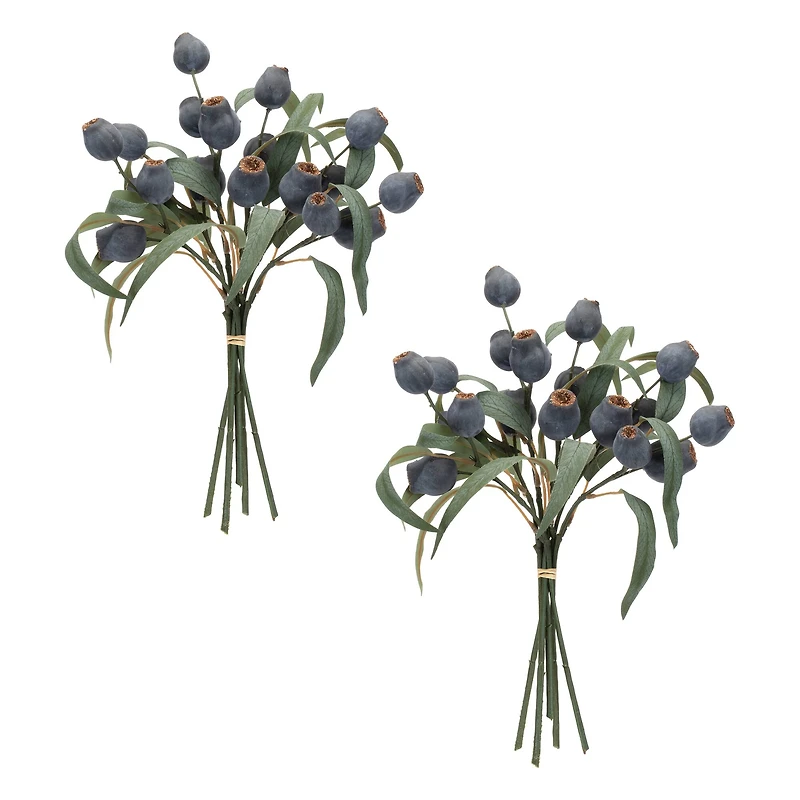 14" Blue Pod Foliage Bundles, 2ct.