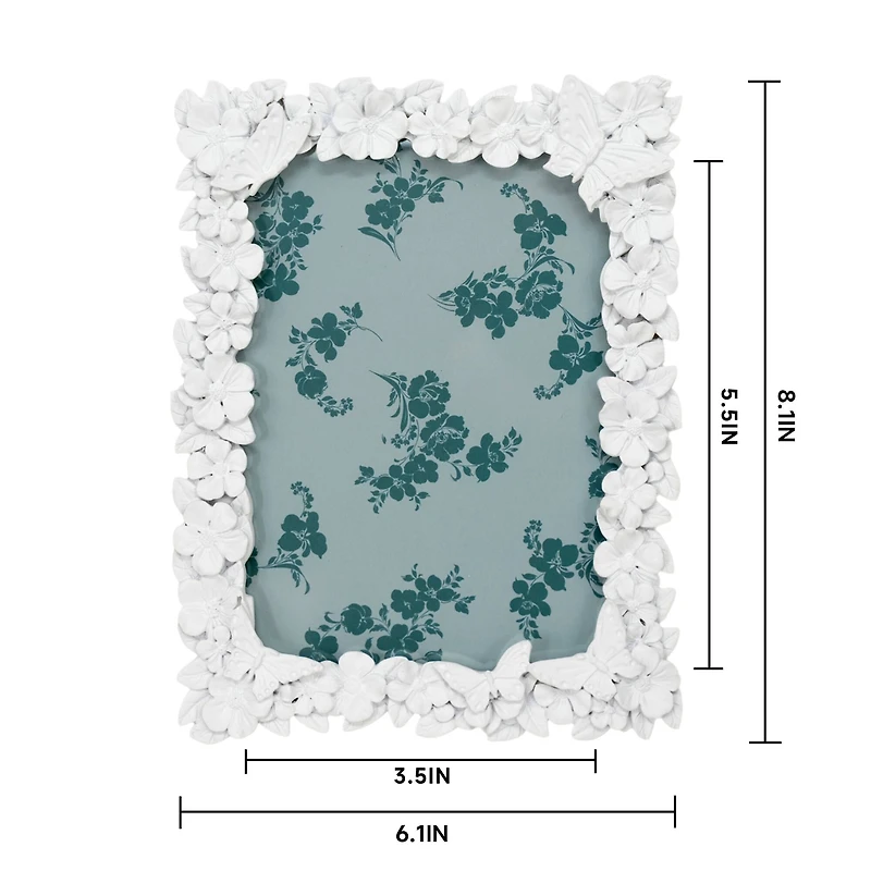 Just Jane 5" x 7" White Butterfly Frame by Studio Décor®