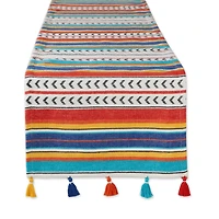 Picante Stripe Tassel Table Runner 13" x 72"