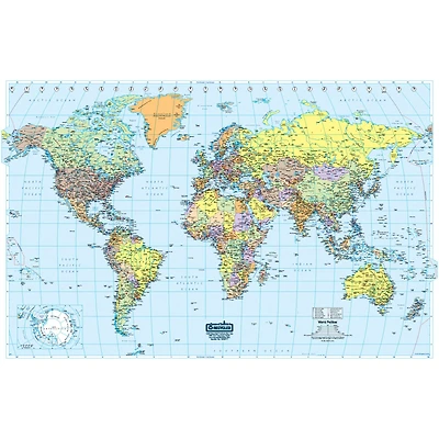 50" x 33" Laminated World Map