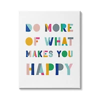 Stupell Industries What Makes You Happy Phrase Kids' Block Typography Canvas Wall Art