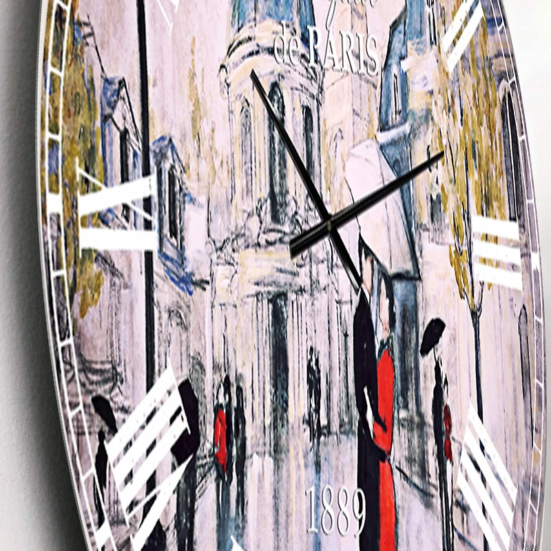 Designart 'Love In Paris I French Country Wall Clock