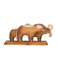 Brown Wood Rustic Sculpture, 9" x 21" x 6"