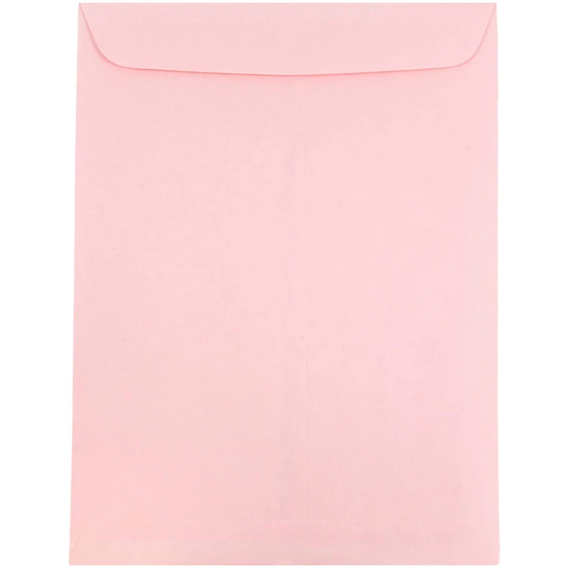 JAM Paper 9" x 12" Baby Pink Open End Catalog Premium Envelopes, 100ct.