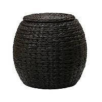 Household Essentials 19" Woven Hyacinth Storage End Table