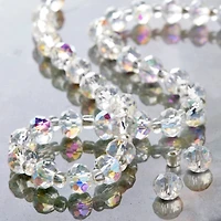 12 Pack: Crystal AB Faceted Glass Rondelle Beads, 8mm by Bead Landing™
