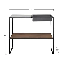 Hello Honey® 16'' Metal and White Marble Console Table