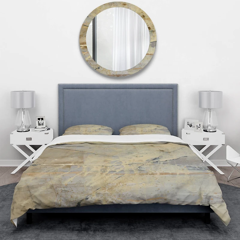 Designart 'Geometric Cream Block III' Geometric Bedding Set