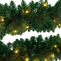 5ft. Pre-Lit Fir Wall Hanging Artificial Christmas Tree with Star Topper, Warm White LED Lights