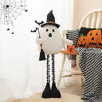Glitzhome® 38" Lighted Halloween Fabric Ghost Standing Décor with Timer