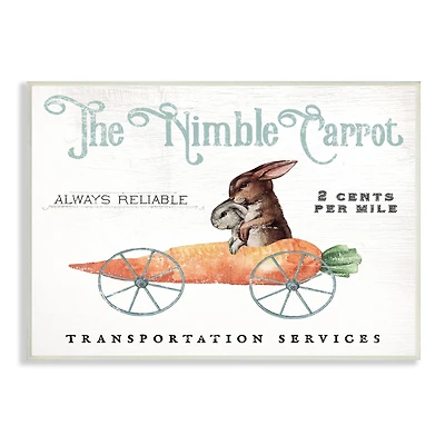 Stupell Industries Easter Bunny Vintage Nimble Carrot Mobile Spring Rabbit Wall Plaque