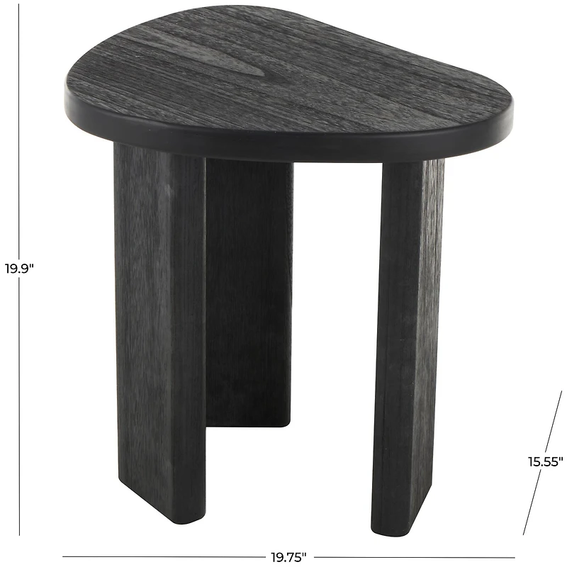 20" Black Handmade Heart Inspired Side End Accent Table