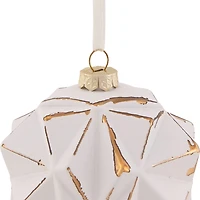 4" Pink & Gold Geometric Glass Ball Ornament
