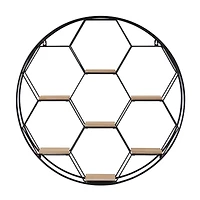 Black Metal Round 7 Shelves Wall Shelf 28" x 5" x 28"