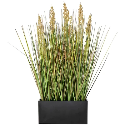 18" Green Foliage Artificial Plant with Black Pot