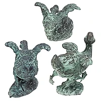 Design Toscano Lindell Pond Bronze Ducks Spitting Garden Statues Set