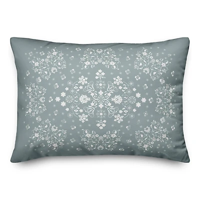 Blue Floral Persian Throw Pillow