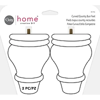 Dritz® Home Wood Curved Country Bun Feet, 2ct.