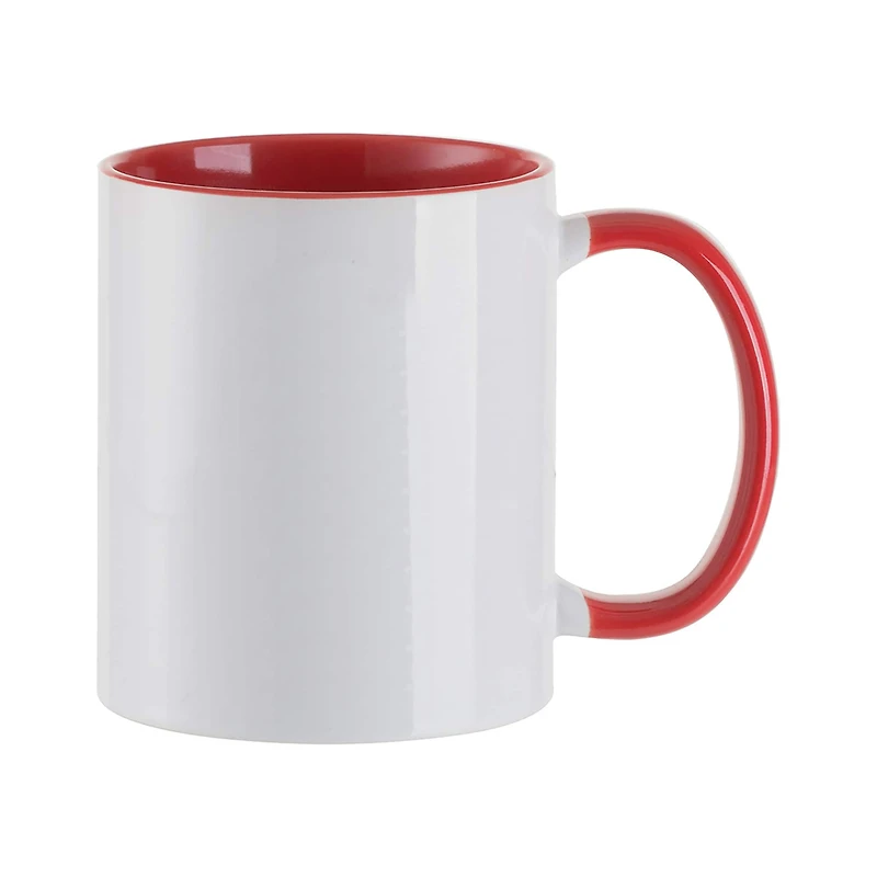 Craft Express 11oz. Sublimation Red Handle Mugs, 6ct.