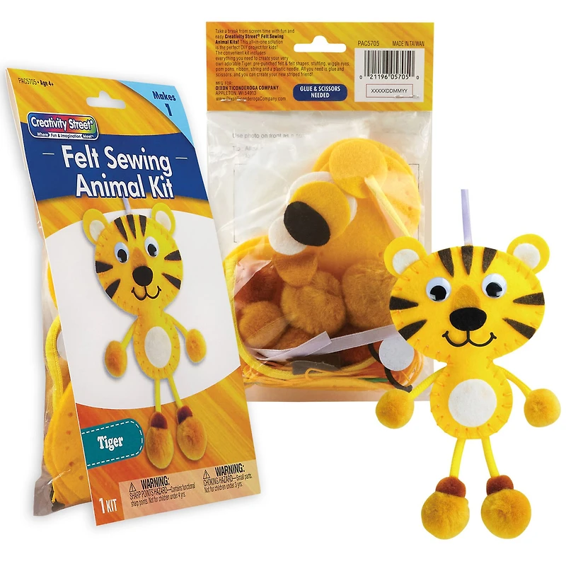 Creativity Street® Animal Felt, Foam & Pom Pom Craft Kit Set