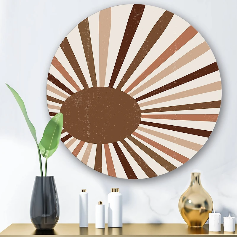 Designart - Minimalist Bright Shining Terracotta Sun Rays
