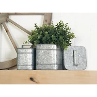 Silver Metal Farmhouse Box Set, 7" & 8"
