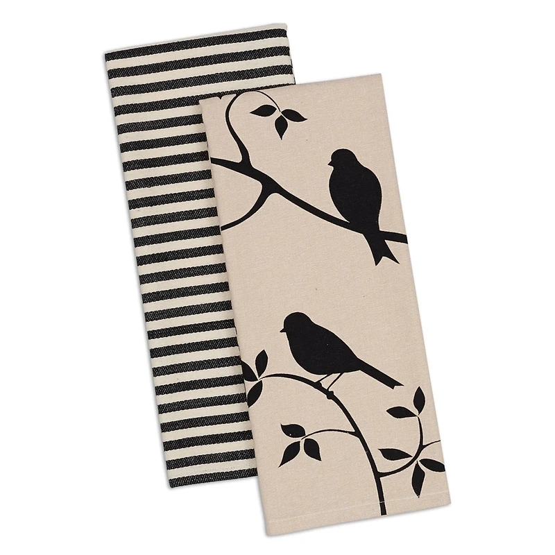 DII® For The Birds Striped Dishtowel, 2ct.