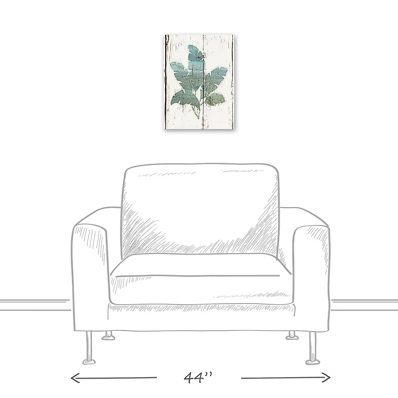 Leaves On Pallet 12" x 16" Canvas Wall Art