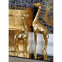 CosmoLiving by Cosmopolitan Gold Polystone Modern Giraffe Sculpture Set