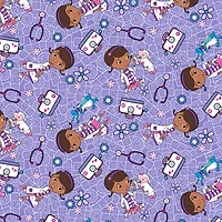 Disney® Doc McStuffins Lavender Hospital Helpers Cotton Fabric
