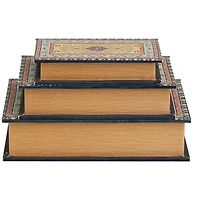 Arabesque Pattern Canvas Storage Book Box Set