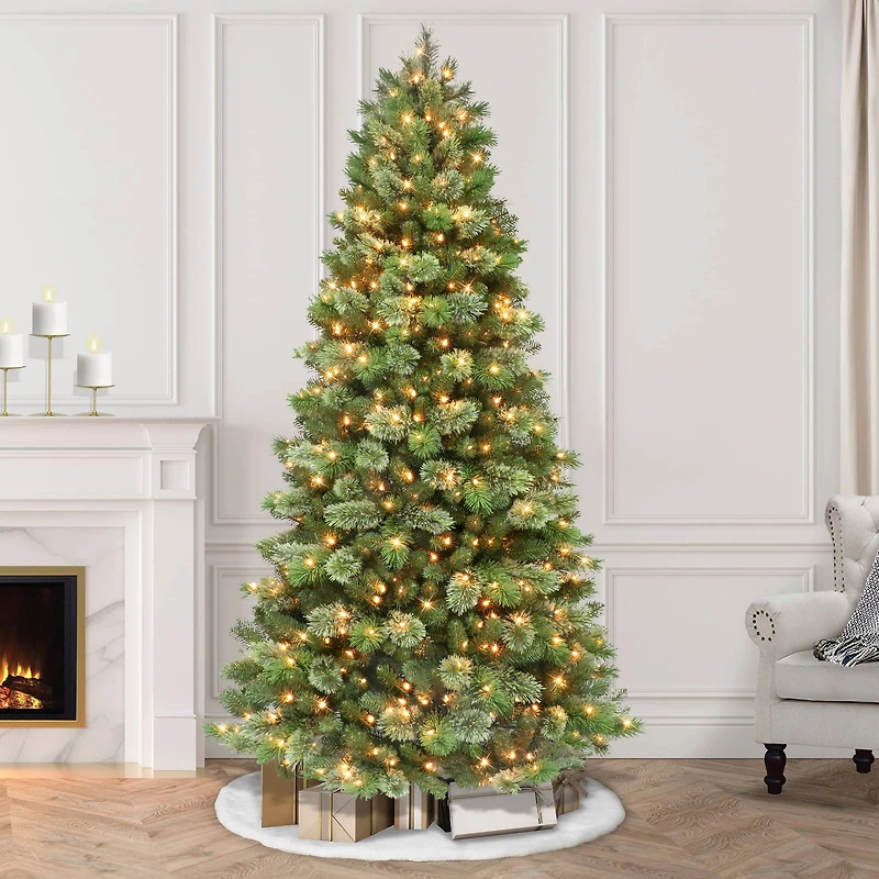 7.5ft. Pre-Lit Oklahoma Pine Artificial Christmas Tree, Clear LED Lights