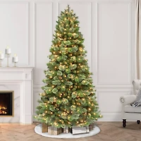 7.5ft. Pre-Lit Oklahoma Pine Artificial Christmas Tree, Clear LED Lights
