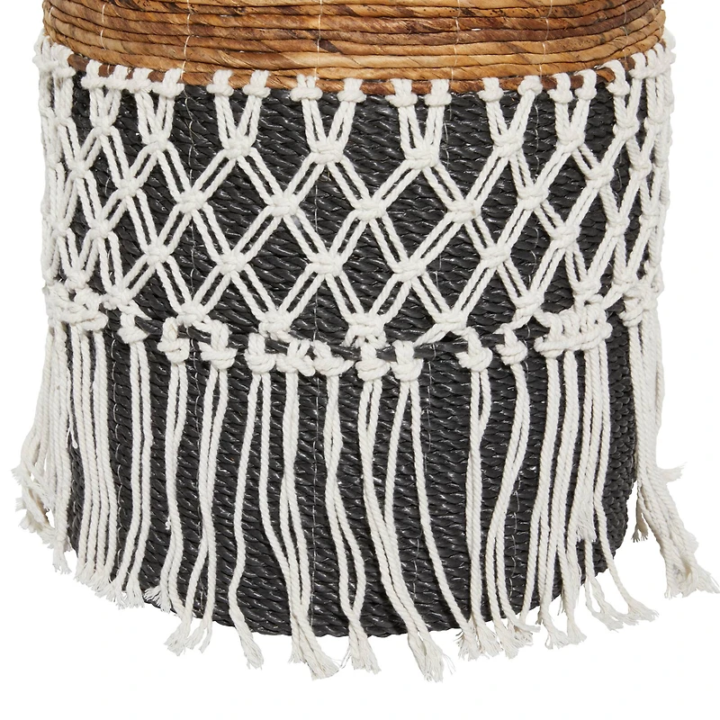 Black Banana Leaf Bohemian Storage Basket Set